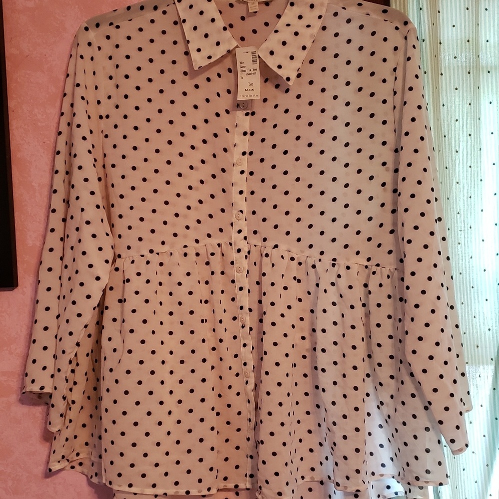 Loralette 3X peplum blouse